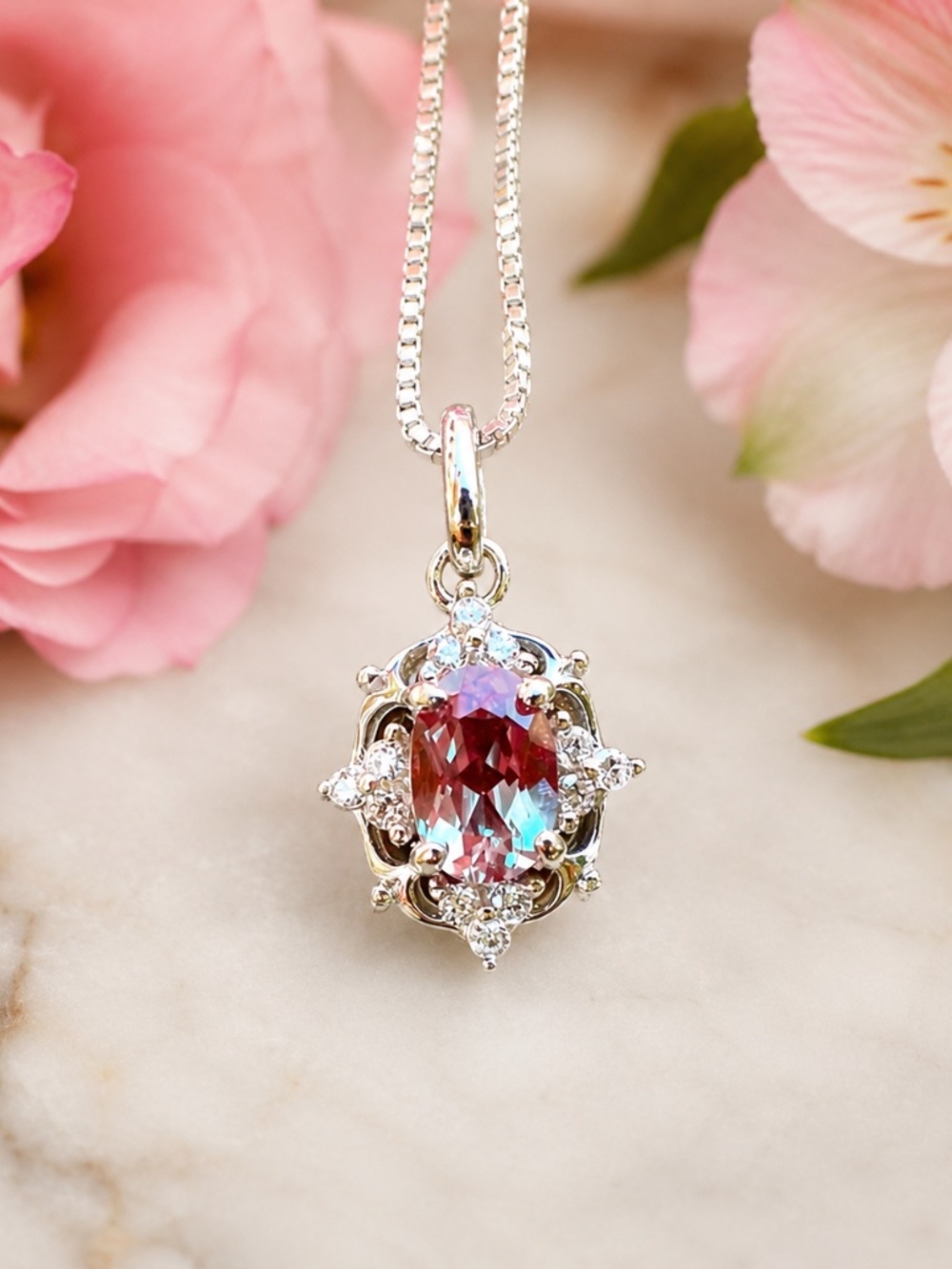 Dainty Color Change Alexandrite Pendant Handcrafted Sterling Silver, June Birth